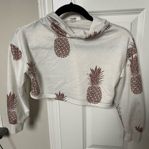 Girls pineapple crop sweatshirt